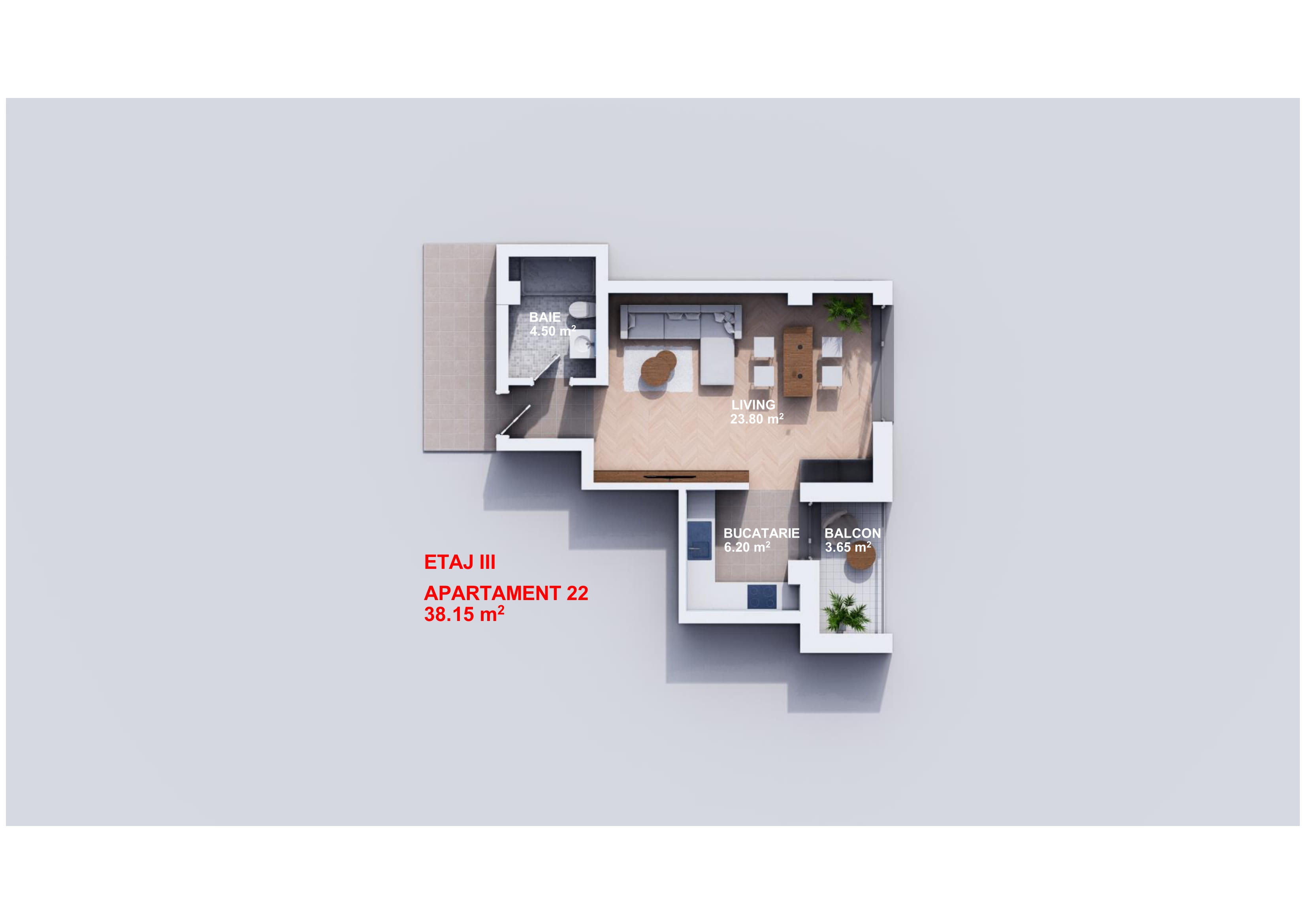 Apartament 22 - Etaj 3